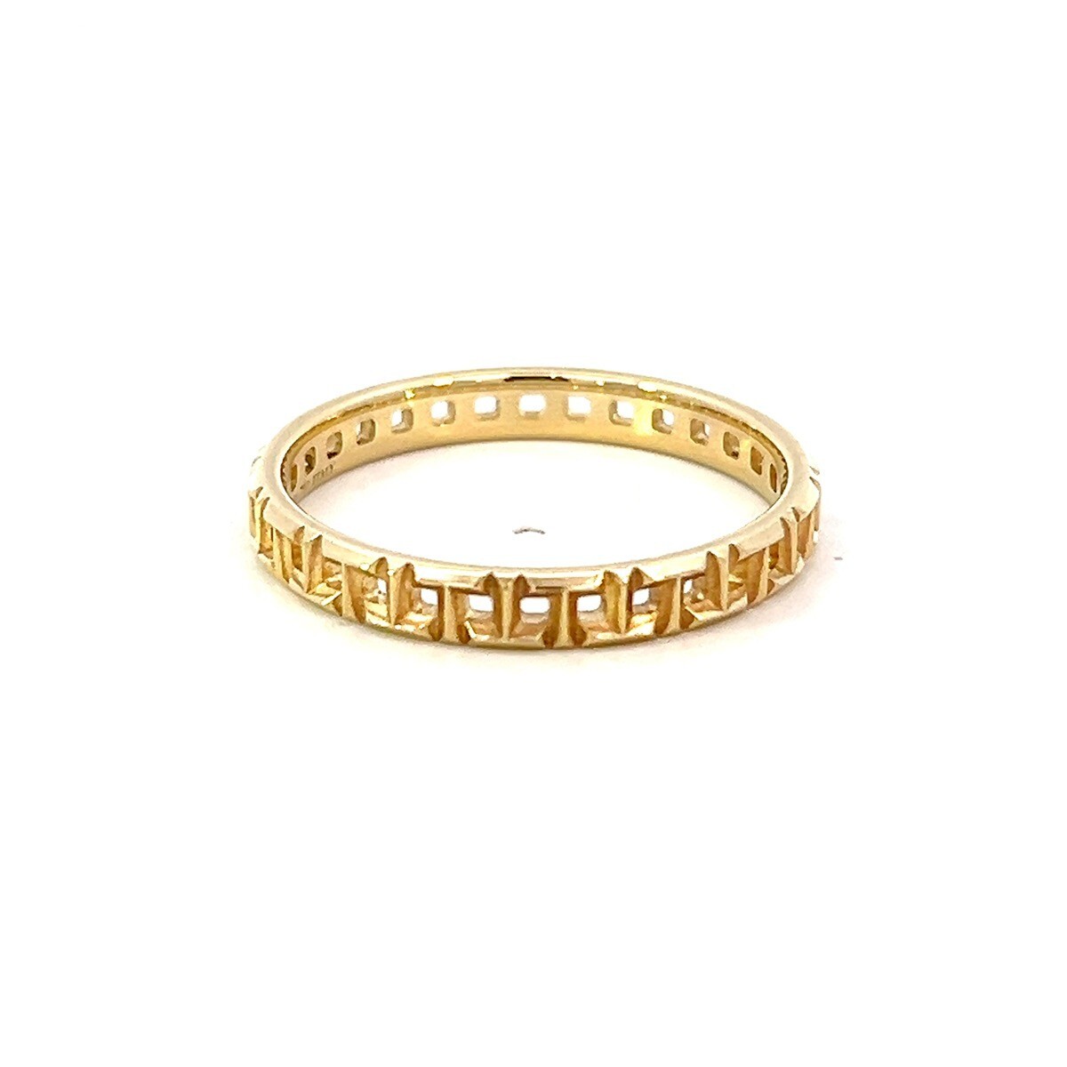 Tiffany Co 18K Yellow Gold True T Ring Band Narrow Size
