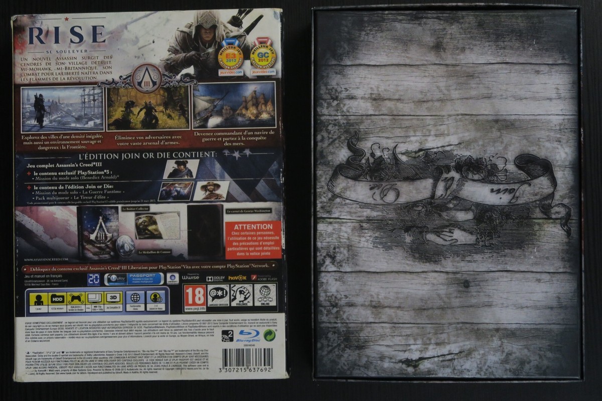 Jeu PS3 - Assassin's Creed III Join Or Die - Édition Collector - Complet - Bon état