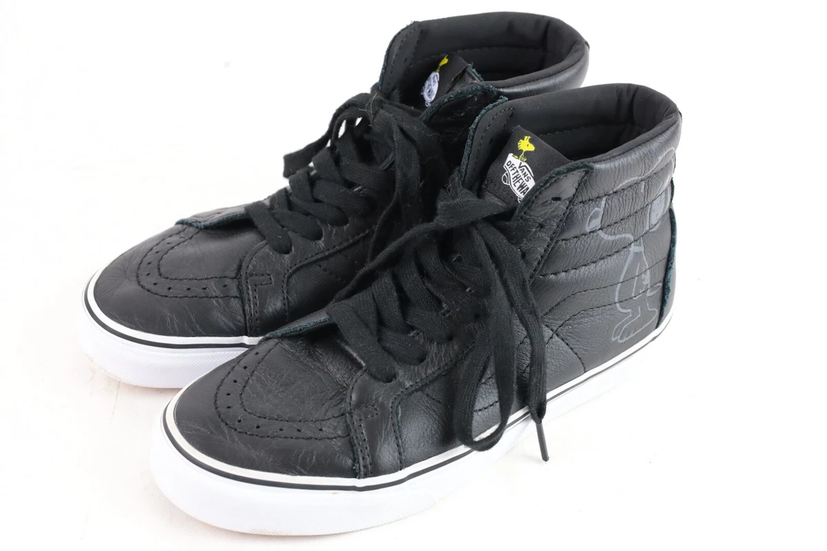 Vans x peanuts sk8-hi clearance embossed snoopy black skate shoes