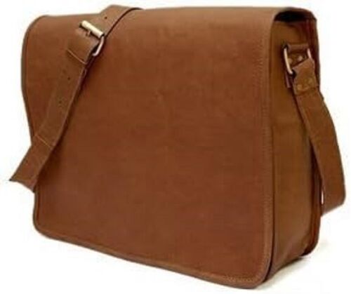 Unique Men's Vintage Wax Treated Leather Messenger Laptop Satchel Shoulder Bag - 第 1/5 張圖片