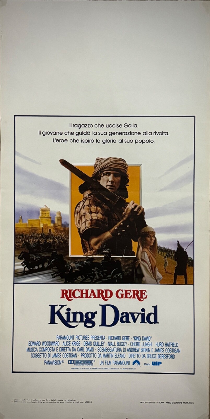 Locandina originale film King David (1985) - Regia di Bruce Beresford