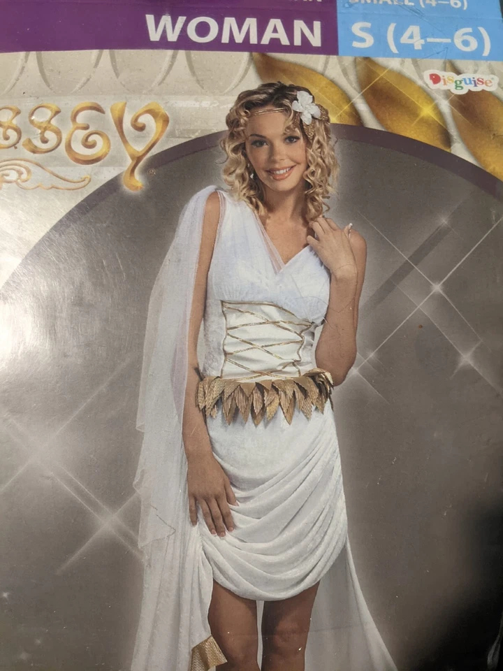 Nuevo Glamorosa Diosa Griega Sexy Disfraz Romano Adulto S Vestido, Tocado y Sandalias Foto 2 de 4
