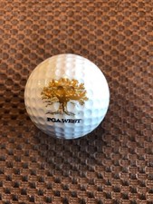 PING GOLF BALL/S-RED/WHITE PING EYE 2....PGA WEST GOLF CLUB LOGO....9.7/10