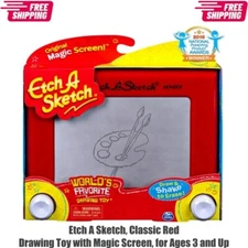 Etch A Sketch, Classic Red Drawing Toy with Magic Screen, for Ages 3 and Up