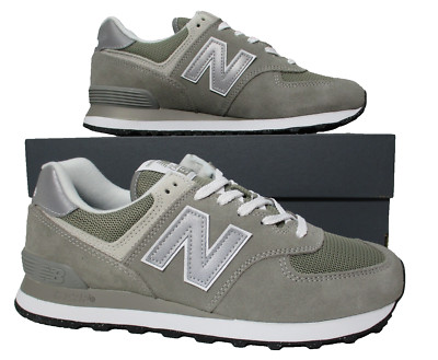 New Balance 574 Shoes Mens Sz 8.5/ Womens Sz 10 Grey White Classic Suede Gray
