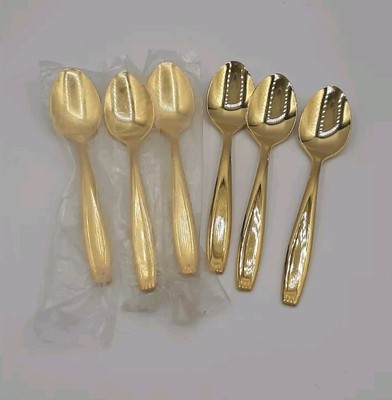 Vintage Set of 6 Vintage 23 Karat Gold Plated Demitasse Coffee Spoons Japan Gold