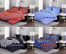 Indian Mandala Cotton Doona Duvet Cover Hippie Boho Quilt Comforter With Pillow