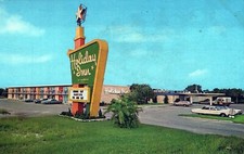 Venice Holiday Inn Of America Classic Cars  Florida Chrome Vintage Postcard