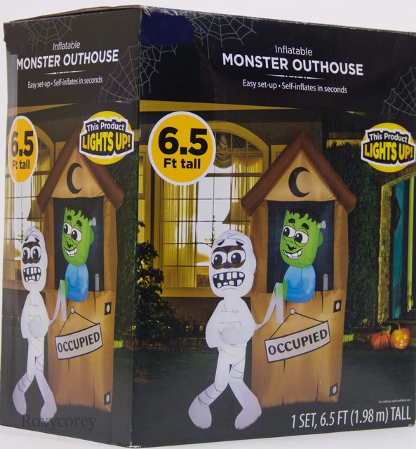 6.5 FT Gemmy Halloween Airblown Inflatable Monster Mummy Outhouse Yard