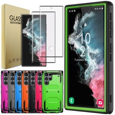 For Samsung Galaxy S22 Ultra 5G S22 Hybrid Phone Case Cover / Screen Protector