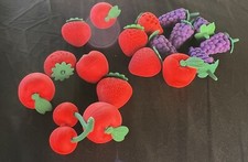 3-D fruit erasers banana grapes pineapple lemon strawberry  More , Lot of 39