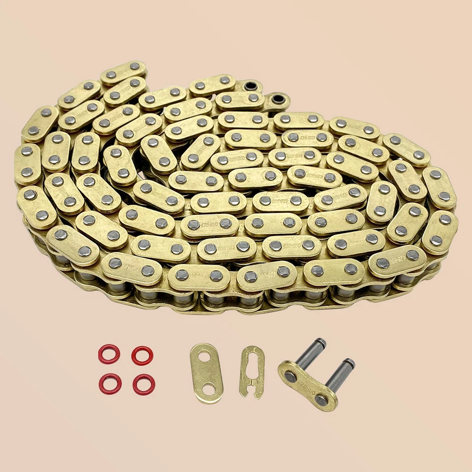 Cadena de transmisión 428 116 eslabones junta tórica con eslabón maestro de conexión motocicleta Yamaha Foto 4 de 4