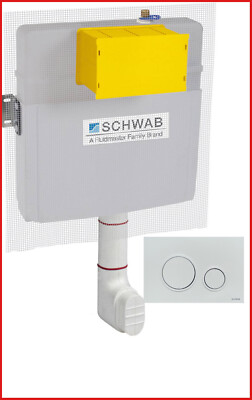 schwab Unterputz WC Ablaufkasten Doppeltaste 2 Tasten mit Spülplatte