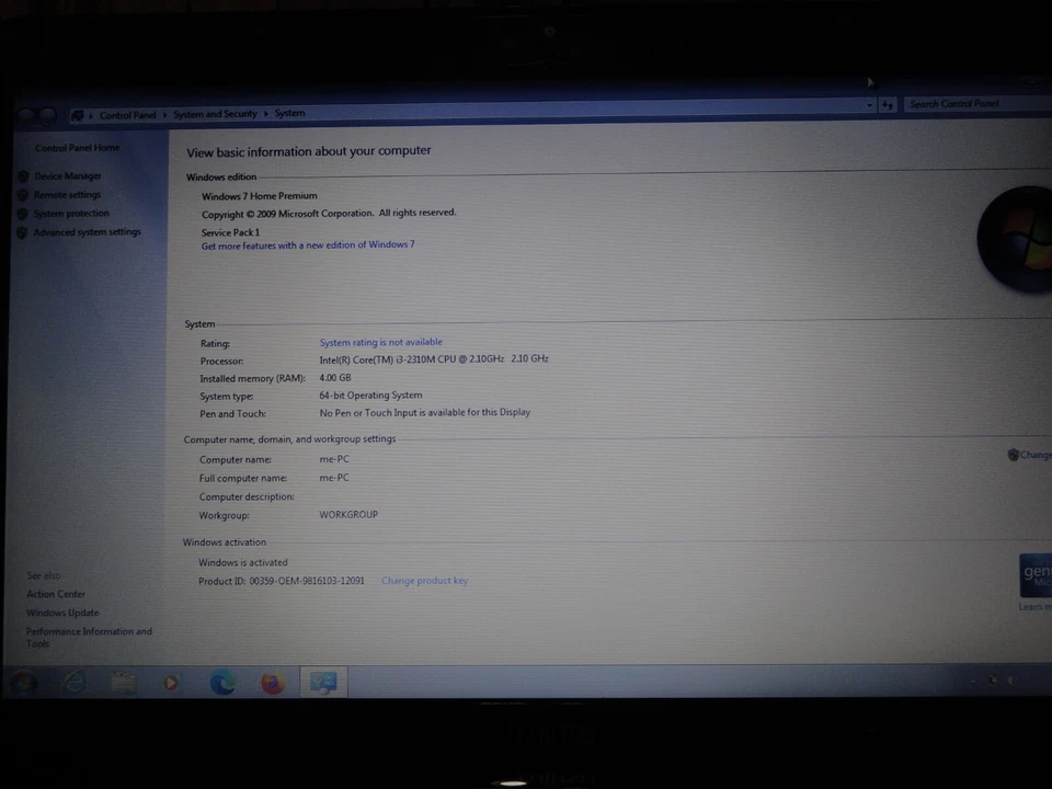Portátil activado Fujitsu Lifebook AH531 Windows 7 Home Premium SP1 Foto 3 de 4