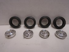 4 ORIGINAL TIRES  WHEELS FOR A.C.GILBERT JAMES BOND 007 MUSTANG RACE CAR