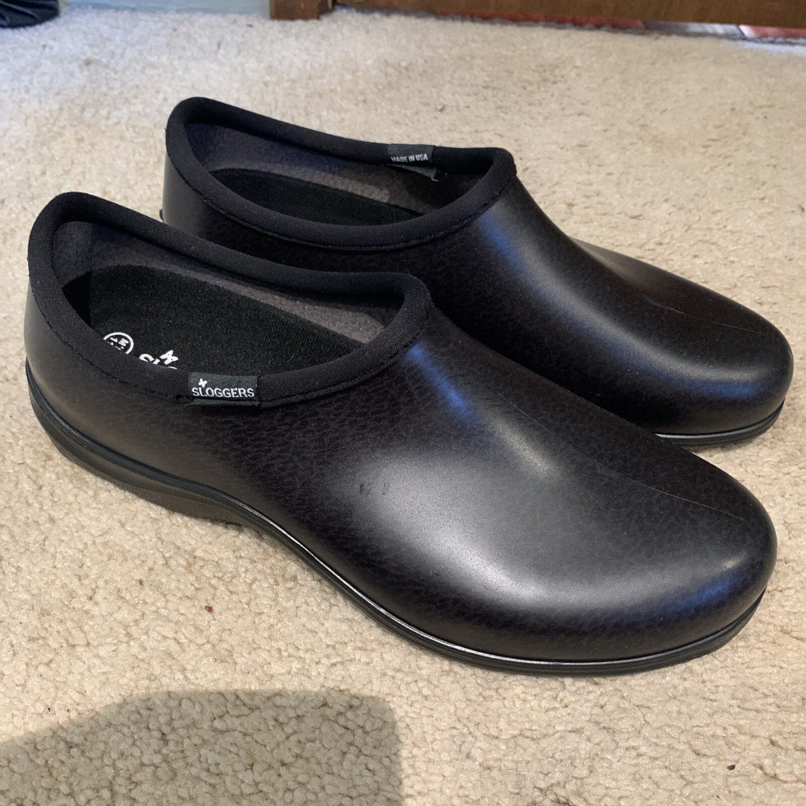 Sloggers Clogs Womens 11 Black Leopard Print Waterproof Garden Shoes-image