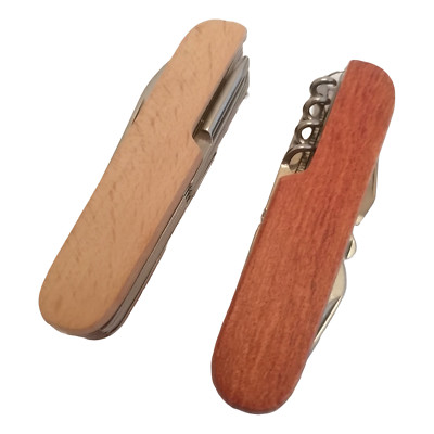 11in1 Taschenmesser Holzgriff Schweizer Messer Camping Angeln Messer Säge Schere
