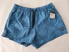 Mountain Hardwear Women's Stryder Swim Shorts Blue Caspian Waves Pull On  XS NWT