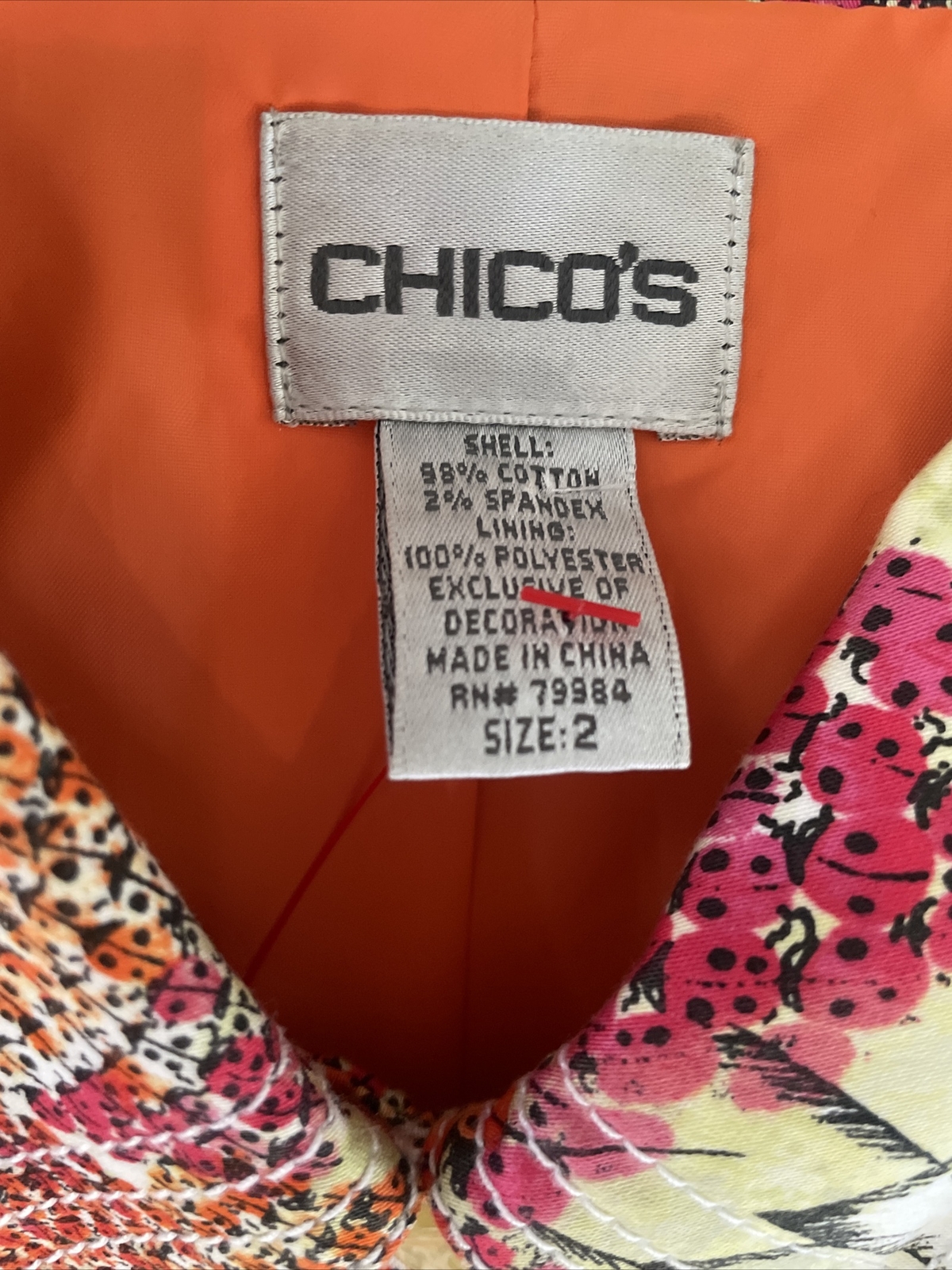 Chico's Button Down Lined Blazer Jacket Size 2 Se… - image 12