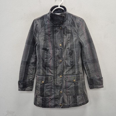 Barbour Retail Squire Checkered Wax Waterproof Country Grey Regenjacke UK 10