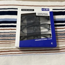 Foster Grant Design Optics 2.50 Full Frame Plastic Reading Glasses 3-Pack