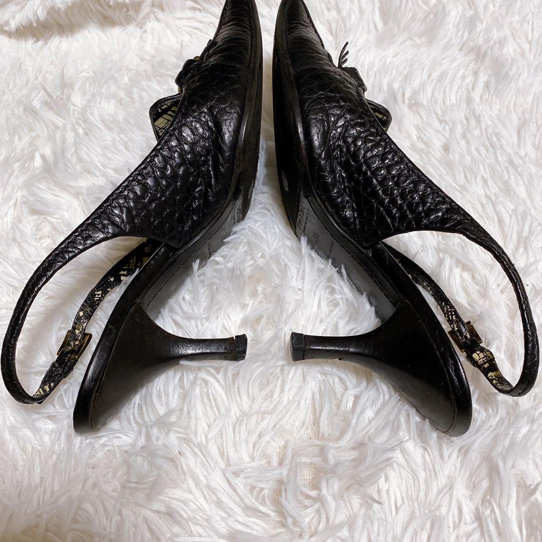 Rare PRADA Women's Black Logo Heel Pumps Sandals Size EU35/US5 Auth thumbnail 5