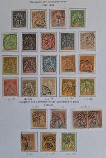 RARE 1892 New Caledonia Allegory postage stamps w surch used Cat £250