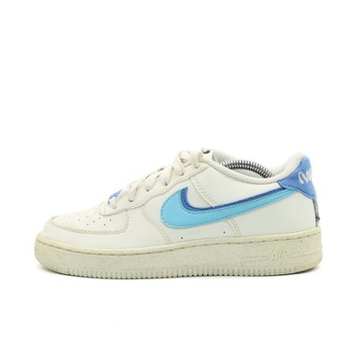 Nike Damen Air Force 1 Low Schuh Weiß/Blau Leder Air-Dämpfung Sneaker EU 38