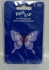 Hirschberg Schultz Patch it Up Brand Iron on Applique Purple Butterfly