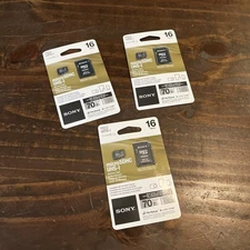 SONY MICRO SDHC UHS-1 MEMORY CARD NIP, 16GB  Lot Of 3