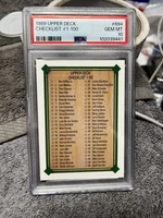 1989 UPPER DECK #694 CHECKLIST #1-100 KEN GRIFFEY ROOKIE #1 PSA 10 Rare Pop 29 !