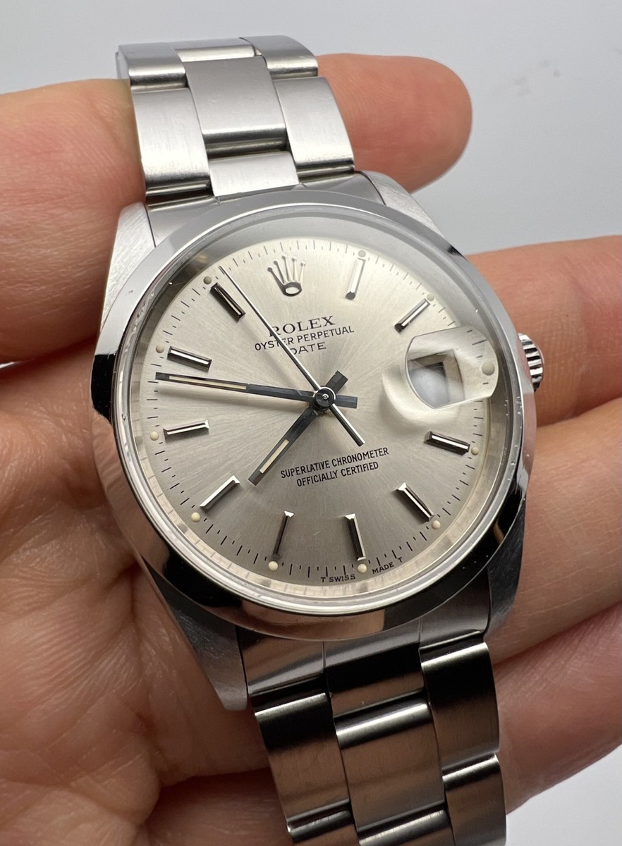 ROLEX OYSTER PERPETUAL DATE AUTOMATIC REF 15200 YEAR 1990 MEN'S