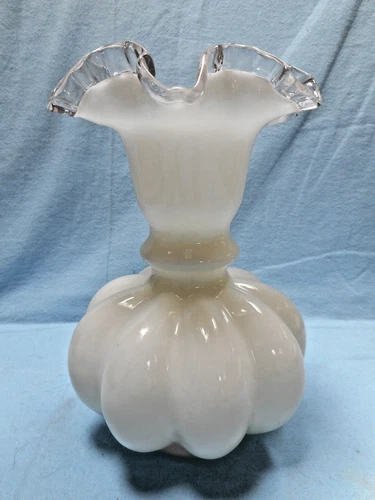 Fenton Silver Crest Melon Vase 8.5" Vintage