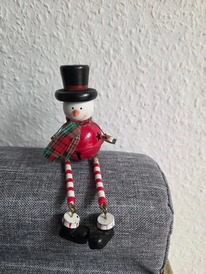 Kantenhocker, Blechfigur Schneemann, Länge 16 cm - Bild 1 von 2