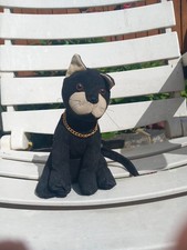 Hide And Squeek Cat Plush Toy With A Gold Chain Around Its Neck Door Stop