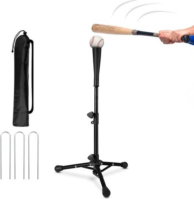 Kids Baseball Batting Tee Portable Adjustable 20 to 31 Inches Tripod Stand for