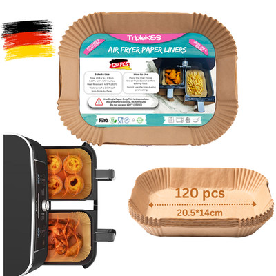 TRIPLE K&S Airfryer Backpapier ninja für Heißluftfritteuse 120Pcs(20.5x14cm)