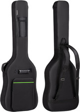 Bass Guitar Gig Bag with 0.3In Padding: Green Padded Soft Case Backpack