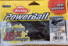 Berkley PowerBait Pit Boss Jr Green Pumpkin Purple Fleck-1pk of 10pcs-Brand New