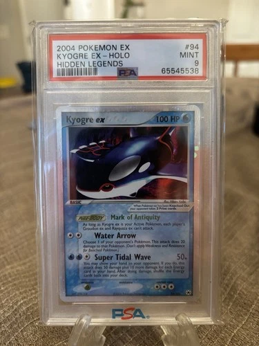 Pokemon 2004 Kyogre EX Holo Card 94/101 EX Hidden Legends PSA 9 Mint