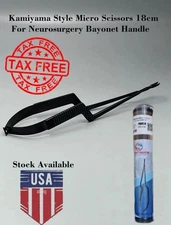 Kamiyama Style Micro Scissors 18cm For Neurosurgery Bayonet Handle