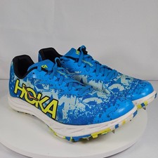 Hoka Crescendo XC Track Spikes Blue Yellow Womens Running Shoes Size 9.5