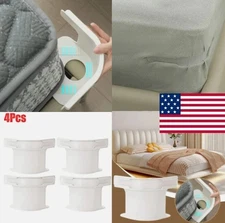 4PCS Lock Sheet Holders Keep Sheets Tight Heavy Duty Straps Fit All Mattresses.