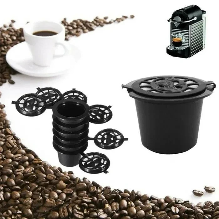 Capsules Nespresso Rechargeables Premium - Set de 6 Pièces Haute Durabilité avec Accessoires