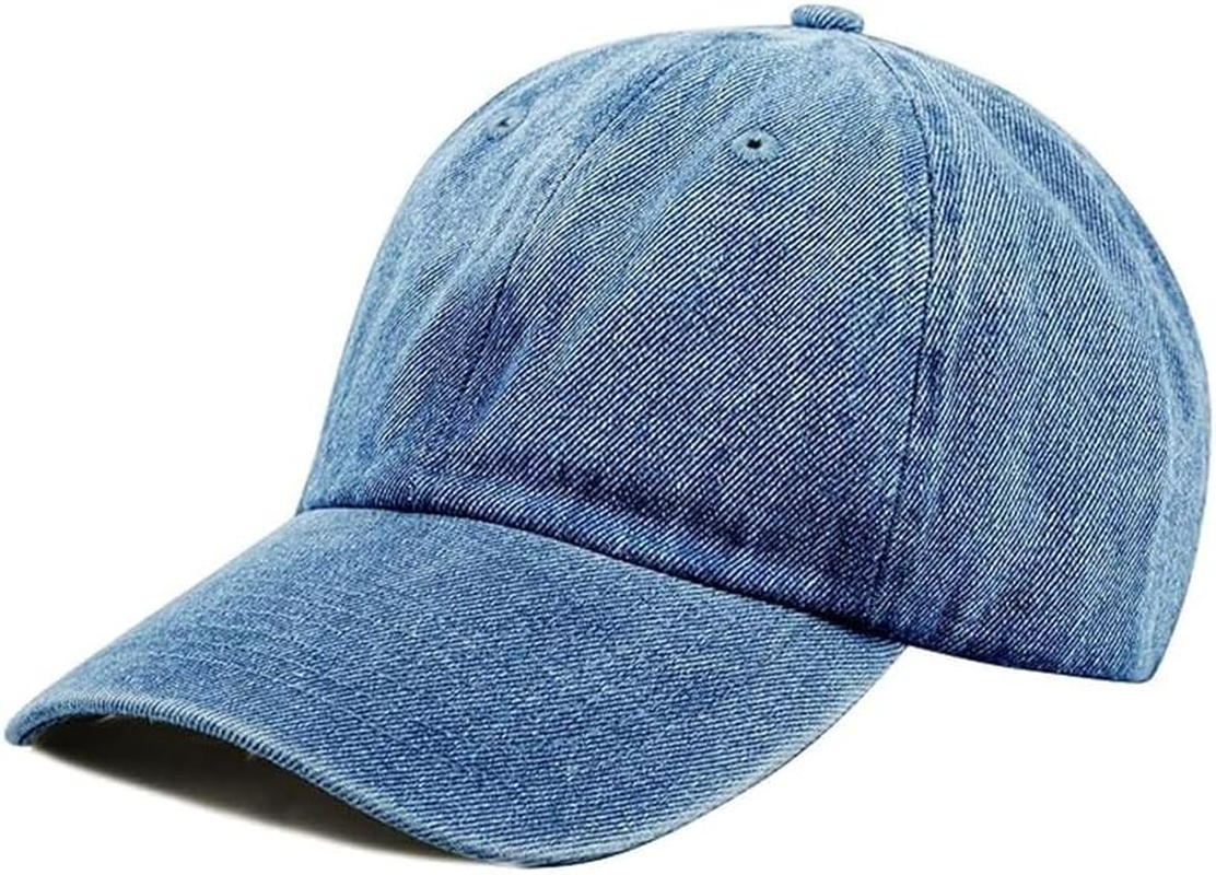 Baseball Dad Hat Women Men Blank Washed Low Profile Cotton and Denim UPF 50+ Run