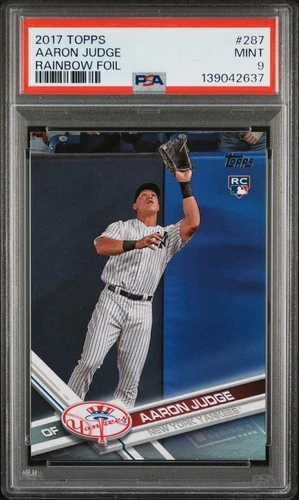 2017 Topps Aaron Judge #287 Rainbow Foil Rookie Card PSA 9 MINT