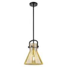 Innovations Newton Cone 1Lt 10" Stem Mini Pendant, BL/MC - 410-1SM-BK-G411-10ME