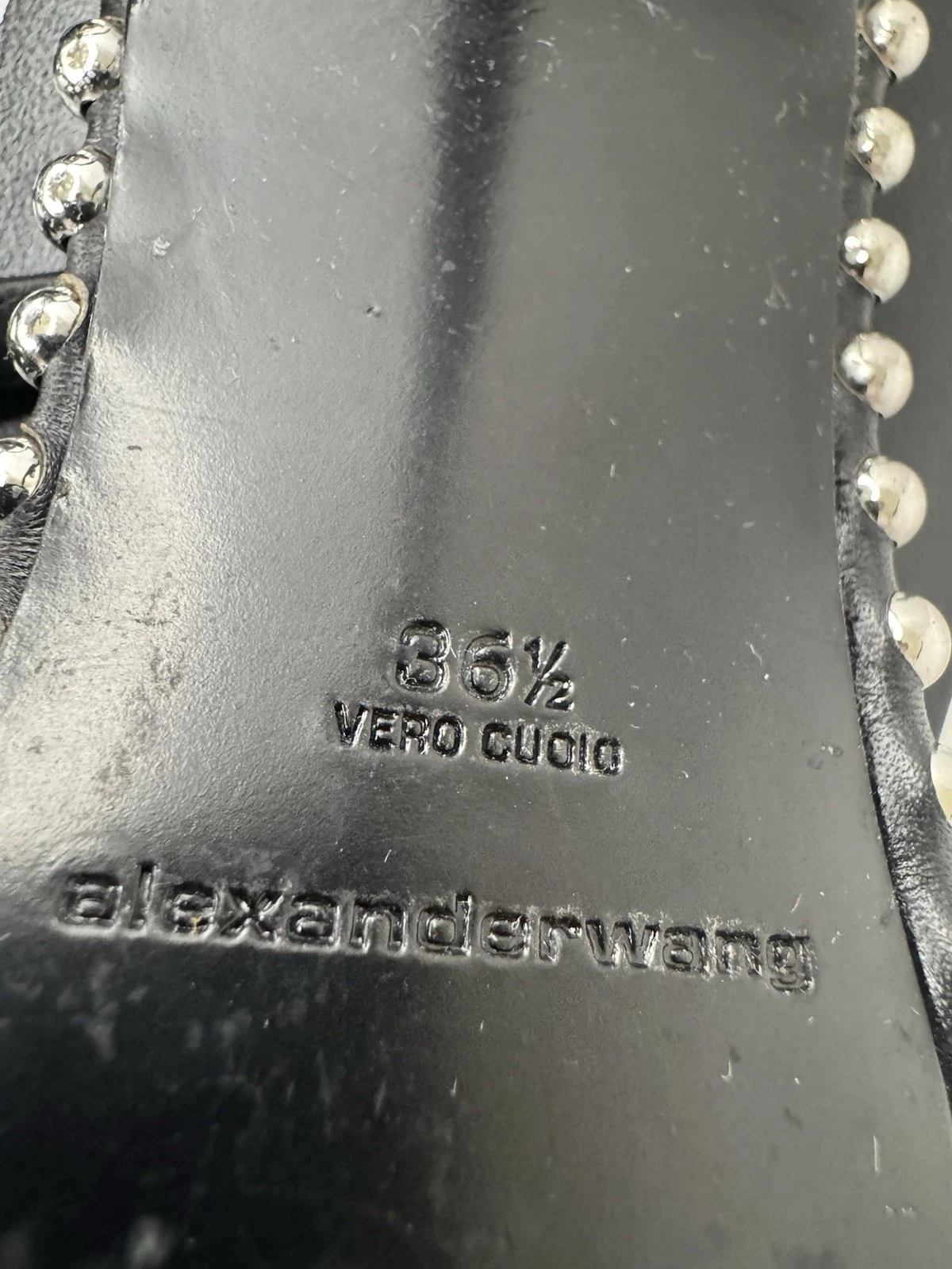 Alexander Wang Nova sandalo slingback in pelle con borchie tacco 36 5