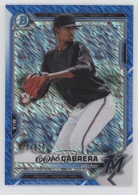 2021 Bowman Chrome Prospects Blue Shimmer Refractor 21/150 Edward Cabrera 1kk