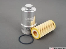 Assembled By ECS - Polished Billet aluminum Oil filter housing - with filter -